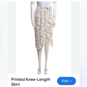 Petite Studio Cream and Black Printed Pencil Skirt